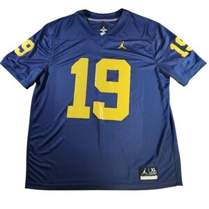 Michigan Wolverines Jordan Brand Football Jersey #19 Taylor Men's Size XL Blue